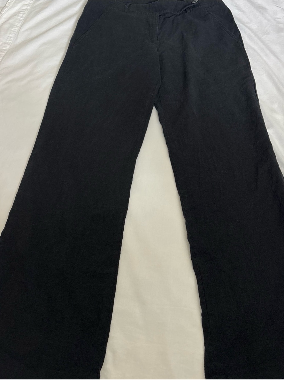 DKNY Black Wide-Leg Chino Pants for Women
